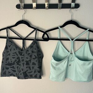 Gottex Black Pattern & Mint Green Sports Bra Duo